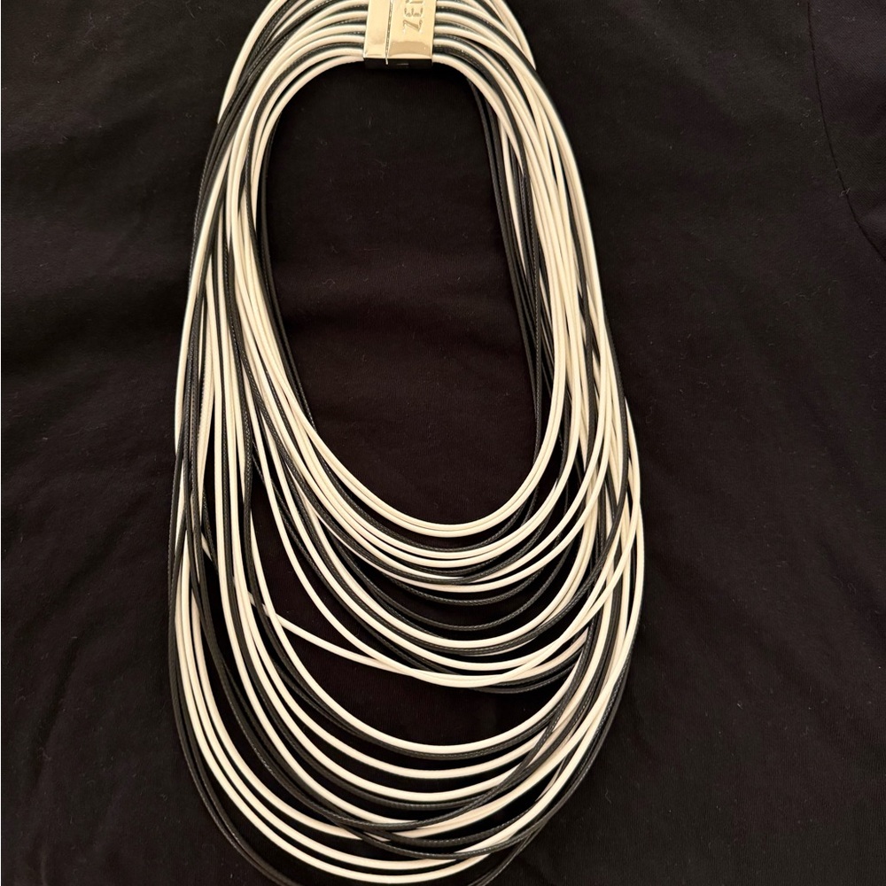 Black and White Multi-Strand Statement Necklace